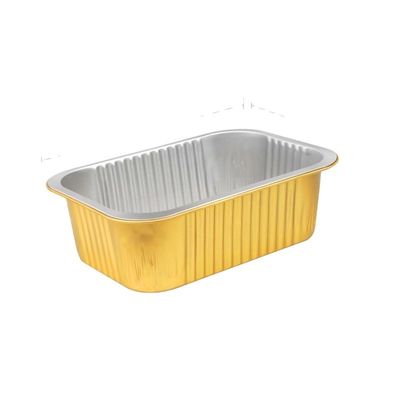 Pedido personalizado Contenedor de alimento de aluminio rectangular de borde curvo completo de 1800 ml