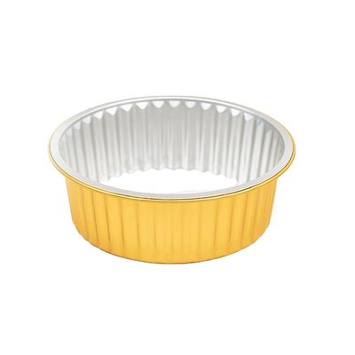 Comida de pared lisa Negro y oro Gran tazón desechable de papel de aluminio 1130 ml Envasado de horno