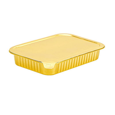 Caja de almuerzo para llevar hecha simple con una olla desechable de papel de aluminio y tapa de plástico