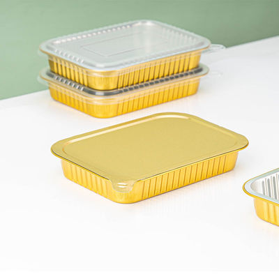 Contenedor de aluminio de calidad alimenticia ecológico y reutilizable con tapas